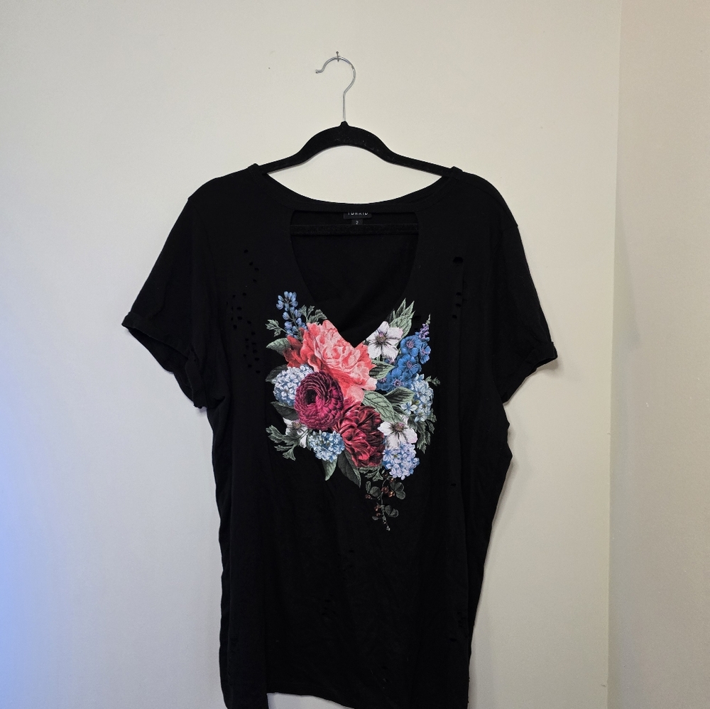 Torrid floral shorts sleeve